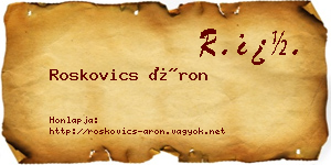 Roskovics Áron névjegykártya