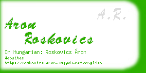 aron roskovics business card